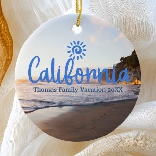 Anpassningsbar Family California Vacation Julgran Julgransprydnad Keramik
