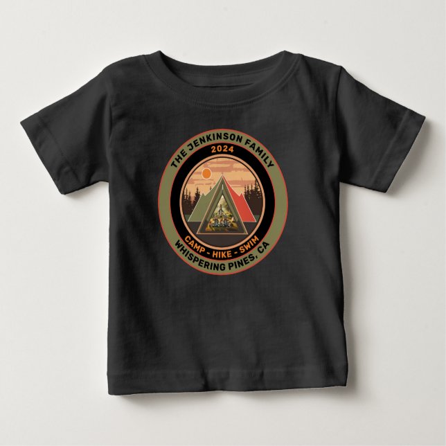 Anpassningsbar Family Camping Resa Photo Tält T Shirt (Framsida)