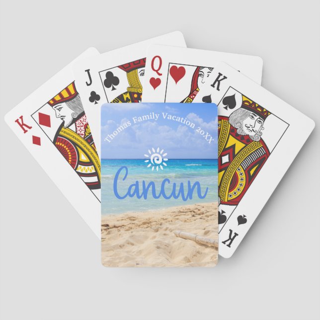 Anpassningsbar Family Cancun Vacation Souvenir Casinokort (Baksidan)