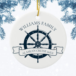 Anpassningsbar Family Cruise Frakt Nautical Wheel  Julgransprydnad Keramik