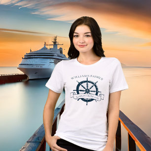 Anpassningsbar Family Cruise Frakt Nautical Wheel T Shirt
