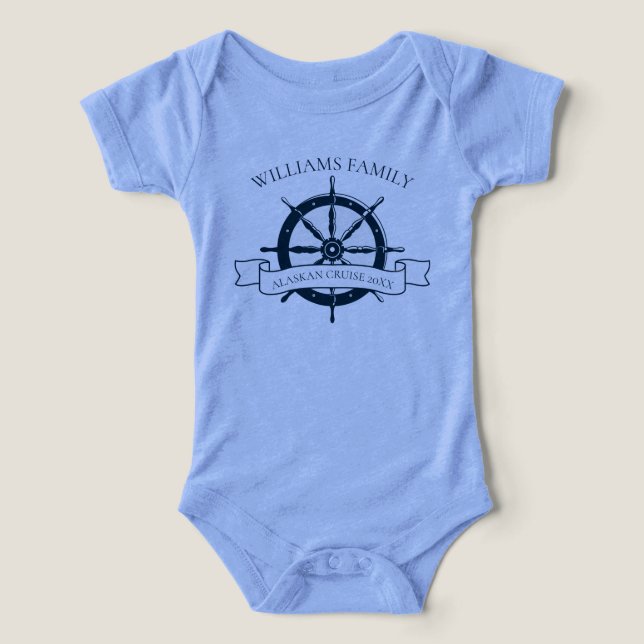 Anpassningsbar Family Cruise Frakt Resa Nautical W T Shirt (Design Framsida)