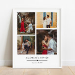 Anpassningsbar Family eller Bröllop Couple 4 Photo Poster<br><div class="desc">Den här designen är utskriven Lägg till din egen Anpassningsbar-familj eller Bröllop Couple 4 Photo Collage Poster som kan anpassas med din text. Klicka på knappen "Anpassa" och använda verktyg som är utformat för att ändra mallen. Kolla in Graphic Art Design-arkivet för andra produkter som matchar den här designen!</div>