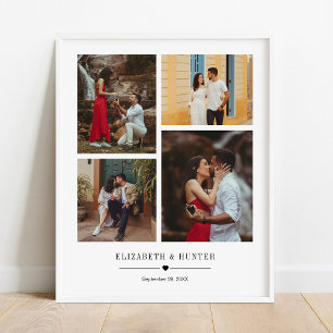Anpassningsbar Family eller Bröllop Couple 4 Photo Poster