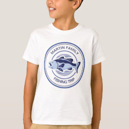 Anpassningsbar Family Fishing Resa Blue Sjö Bass K T Shirt