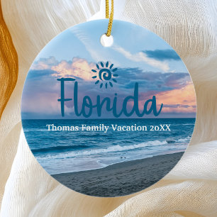 Anpassningsbar Family Florida Vacation Julgran Julgransprydnad Keramik