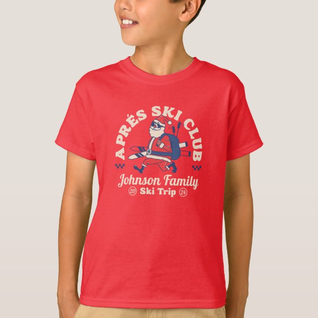 Anpassningsbar Family Friends Group Ski Resa Skis T Shirt (Framsida)