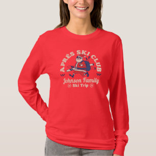 Anpassningsbar Family Friends Group Ski Resa Skis T Shirt