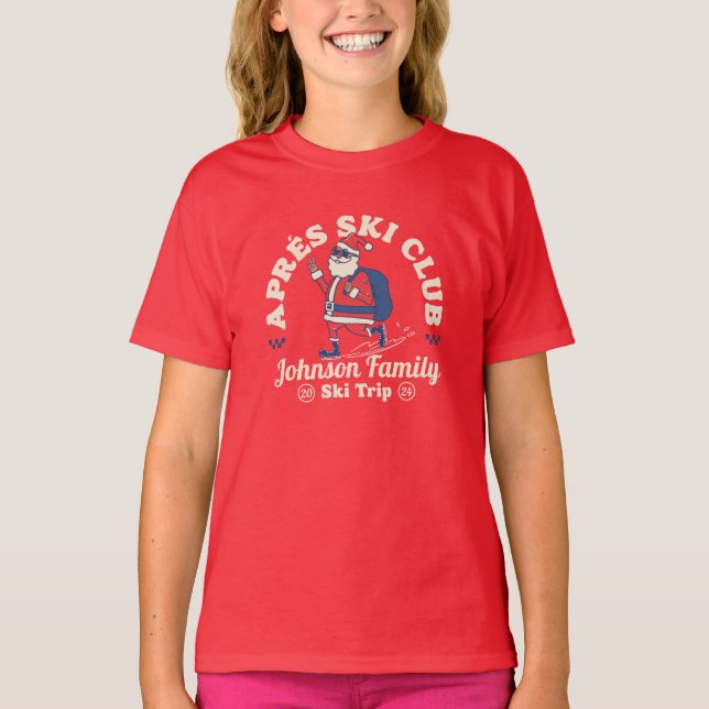 Anpassningsbar Family Friends Group Ski Resa Snowb T Shirt (Framsida)