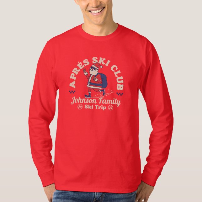 Anpassningsbar Family Friends Group Ski Resa Snowb T Shirt (Framsida)