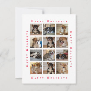 Anpassningsbar Family Hund Photo Collage Puppy jul Julkort