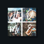 Anpassningsbar Family Instagram Photo Collage Push Canvastryck<br><div class="desc">Personligen keepsaké canvas art skriver ut med 4 av dina familjefotografier ordnade i ett fyrkantigt rutnätsfotokollage. Underbar gåva till mamma,  pappa,  familj,  vänner,  föräldrar och mor- och farföräldrar!</div>
