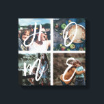 Anpassningsbar Family Instagram Photo Collage Push Canvastryck<br><div class="desc">Personligen keepsaké canvas art skriver ut med 4 av dina familjefotografier ordnade i ett fyrkantigt rutnätsfotokollage. Underbar gåva till mamma,  pappa,  familj,  vänner,  föräldrar och mor- och farföräldrar!</div>