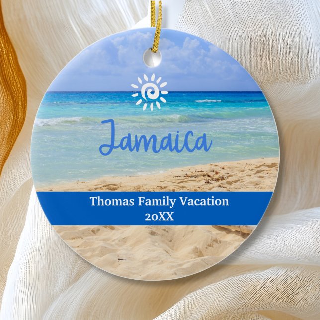 Anpassningsbar Family Jamica Vacation-jul Julgransprydnad Keramik (Skapare uppladdad)