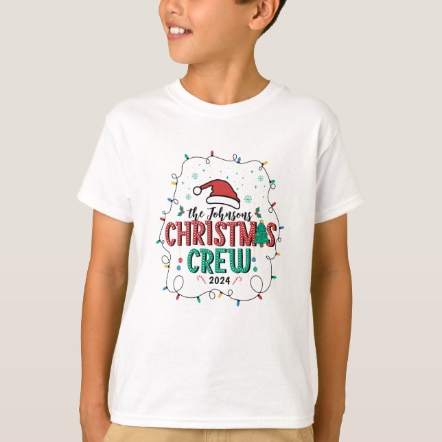 Anpassningsbar Family julbesättningsgrupp som matc T Shirt (Framsida)