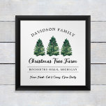 Anpassningsbar Family Julgran Farm Helgdag Poster<br><div class="desc">Anpassningsbar Julgran Farm-konst poster utskrift i grönt,  kol grått och vitt färg. Den har en modern,  rustisk typografisk design med 3 färskskfärgade grönt Julgranar. Anpassa med din familj namn,  plats och annan anpassningsbar. Ram och visning i ditt hem som en unik personlig som visar din helgdag-dekorator för jordbruksstil.</div>
