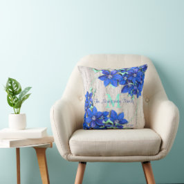 Anpassningsbar Family Keepsak med Lila blommor Kudde