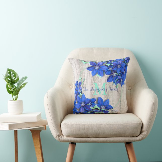 Anpassningsbar Family Keepsak med Lila blommor Kudde (Stol)