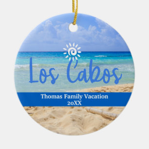 Anpassningsbar Family Los Cabos Vacation-jul Julgransprydnad Keramik