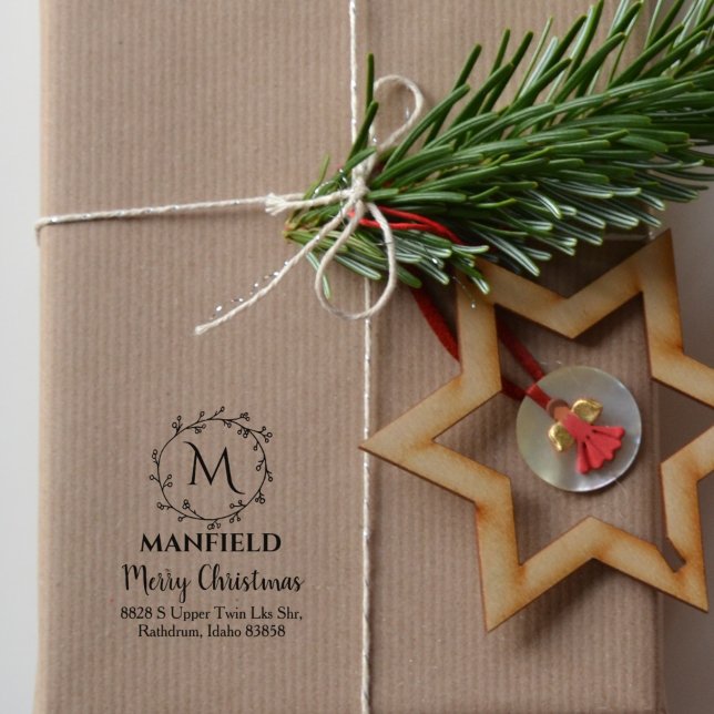 Anpassningsbar Family Monogram, God jul, Stämpel (Skapare uppladdad)