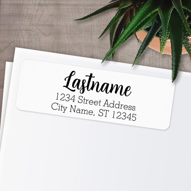 Anpassningsbar Family Namn - Angela font - Returad Returadress Etikett (Personalized Return Address Labels - Fun, modern fonts)