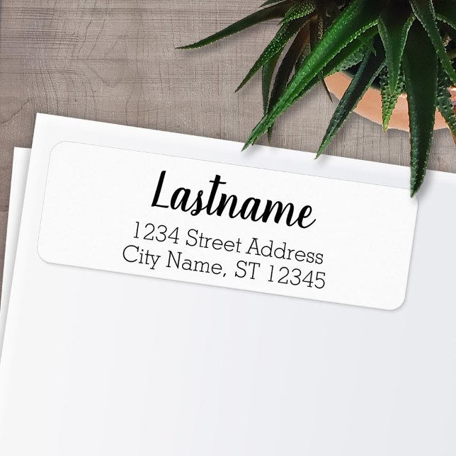 Anpassningsbar Family Namn - Angeletti font Retura Returadress Etikett (Personalized Return Address Labels - Fun, modern fonts)