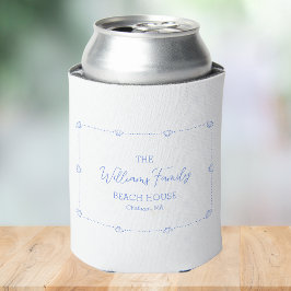 Anpassningsbar Family Namn Beach House Coastal Blu