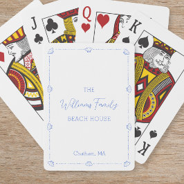Anpassningsbar Family Namn Beach House Coastal Blu Casinokort