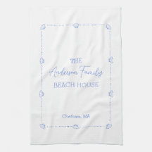 Anpassningsbar Family Namn Beach House Coastal Blu