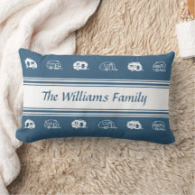 Anpassningsbar Family Namn Campers in Blue and Whi
