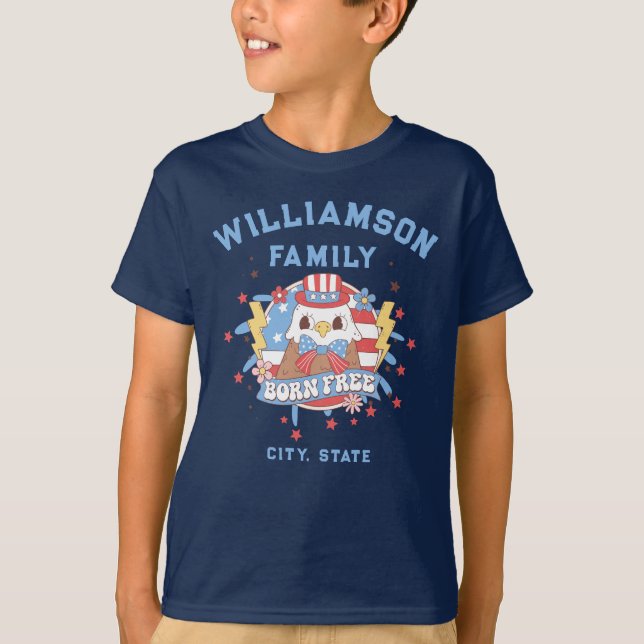 Anpassningsbar Family Namn City State-plats utan k T Shirt (Framsida)
