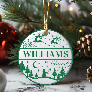 Anpassningsbar Family Namn Classic-jultomten Keeps Julgransprydnad Keramik