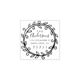 Anpassningsbar Family Namn | Cute Script-Returadre Stämpel