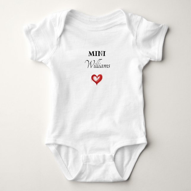 Anpassningsbar Family Namn Gift, Mini + Efternamn. T Shirt (Framsida)