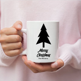 anpassningsbar Family Namn God jul Black White Kaffemugg