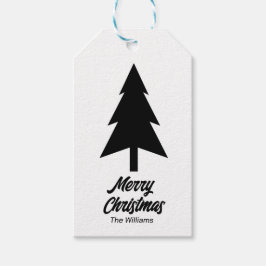 anpassningsbar Family Namn God jul Black White Presentetikett