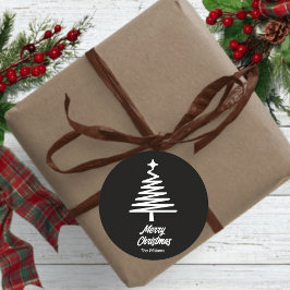 anpassningsbar Family Namn God jul Black White Runt Klistermärke