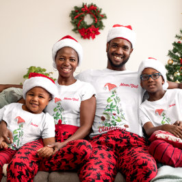 Anpassningsbar Family Namn Julgran Santa T-Shirt