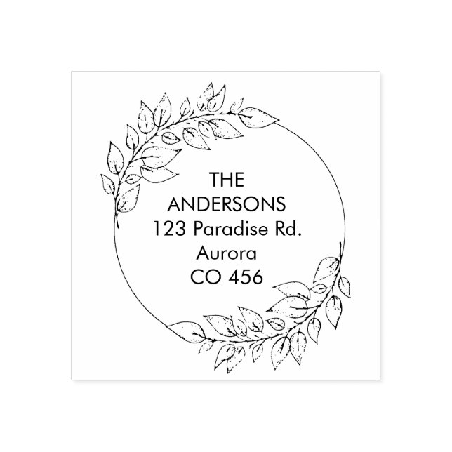 Anpassningsbar Family Namn med Foliage Stämpel (Tryck)