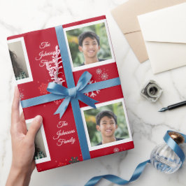 Anpassningsbar Family Namn och 5 Photo Pet-julfest Presentpapper