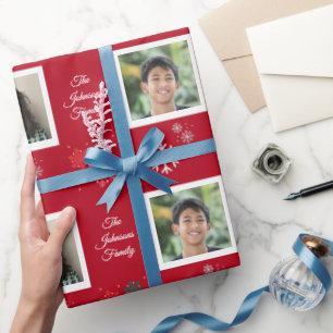 Anpassningsbar Family Namn och 5 Photo Pet-julfest Presentpapper