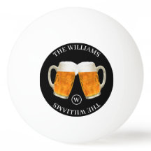 Anpassningsbar Family Namn och Monogram öl svart