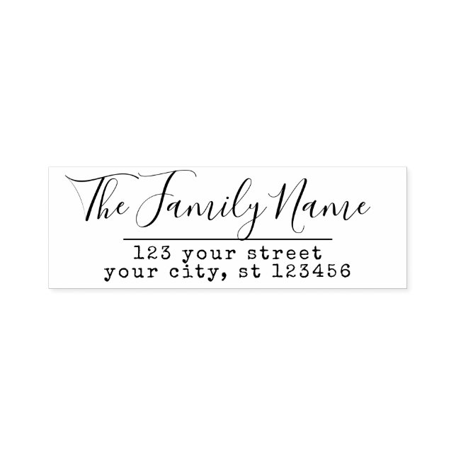 Anpassningsbar Family Namn och Returadress handskr Självfärgande Stämpel (Design)
