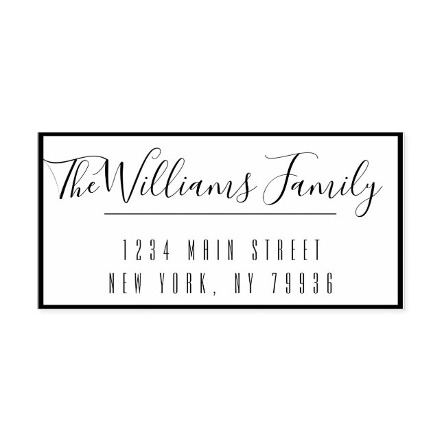Anpassningsbar Family Namn och Returadress handskr Självfärgande Stämpel (Design)