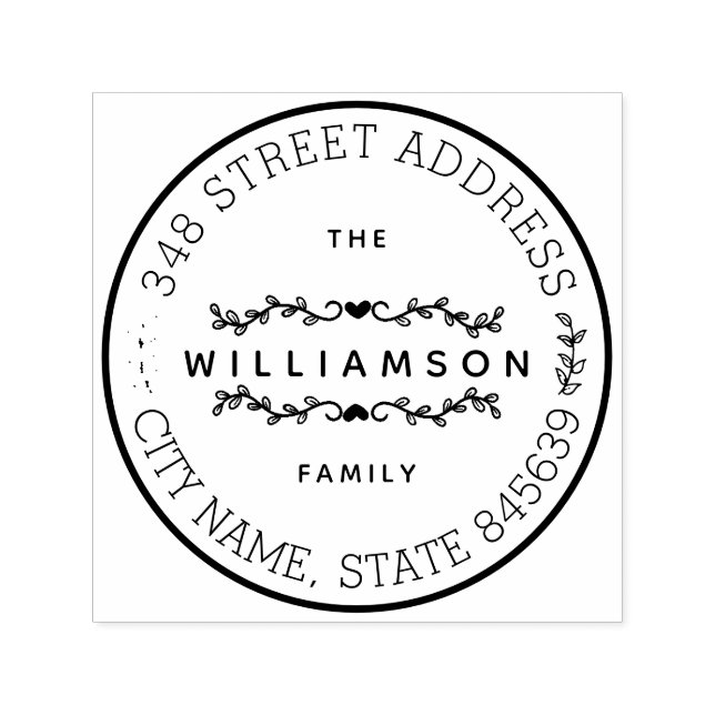 Anpassningsbar Family Namn och Returadress Self-In Självfärgande Stämpel (Design)