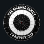 Anpassningsbar Family Namn Personlig Black Dartboa Darttavla<br><div class="desc">Anpassningsbar Family Namn Personlig Black Dartboard Lägg till en familj i namn och skapa din personlig familj namn dartboard. Klicka på ANPASSA om du vill ändra texten färg eller på färgerna. Du kan ÖVERFÖRA DESIGN på andra Zazzle-produkter och justera den så att den passar de flesta Zazzle-objekt. StandardStudio-design görs i...</div>