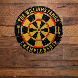 Anpassningsbar Family Namn Personlig Black Guld Darttavla<br><div class="desc">Lägg till din familj namn och skapa din personlig familj namn ritbord. Klicka på Knappen PERSONALIZE om du vill ändra texten färg eller på färgerna.</div>