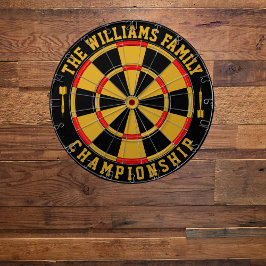 Anpassningsbar Family Namn Personlig Black Guld Darttavla
