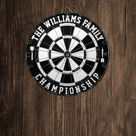 Anpassningsbar Family Namn Personlig Black White Darttavla