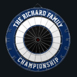 Anpassningsbar Family Namn Personlig Blue Dartboar Darttavla<br><div class="desc">Blått ritbord av typen anpassningsbar Family Namn Personlig Lägg till en familj namn och skapa enkelt ritbordet namn i personligen. Klicka på ANPASSA om du vill ändra texten färg eller på färgerna. Du kan ÖVERFÖRA DESIGN på andra Zazzle-produkter och justera den så att den passar de flesta Zazzle-objekt. StandardStudio-design görs...</div>